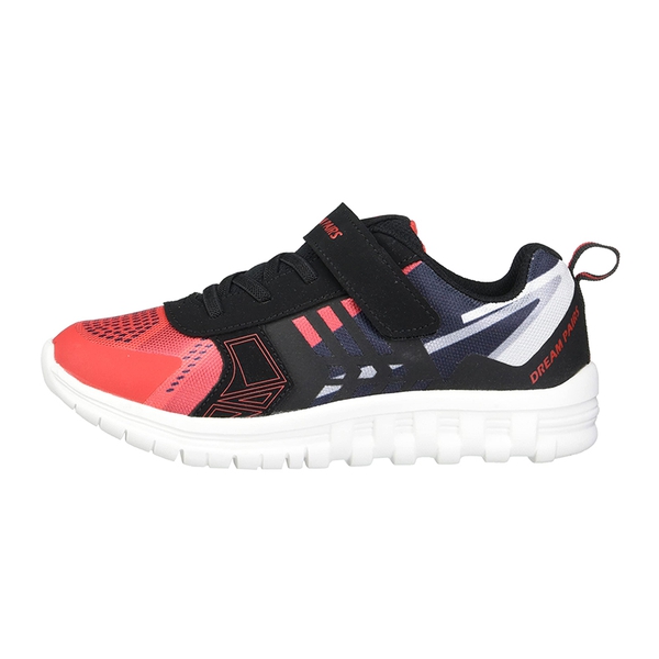 Boys Girls Athletic Running Sneakers - RED BLACK - 1